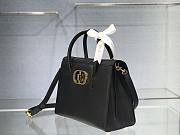 DIOR LARGE ST HONORÉ TOTE Black Grained Calfskin M9306 30 cm - 4