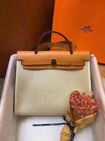HERMES HERBAG Zip 31 PM Retourne Bag Apricot 078971 25 x 31 x 10 cm