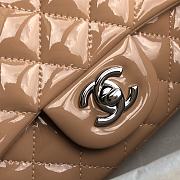 CHANEL CF Mini Patent Calfskin & Silver Metal Beige Bag 20cm - 6
