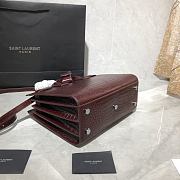 YSL CLASSIC SAC DE JOUR BABY IN CROCODILE EMBOSSED MATTE LEATHER Burgundy 421863 26 x 20.5 x 12.5 cm   - 6