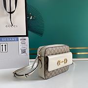 GUCCI Horsebit 1955 Small Shoulder Bag White and Ebony 645454 22.5 x 17 x 6.5 cm - 6
