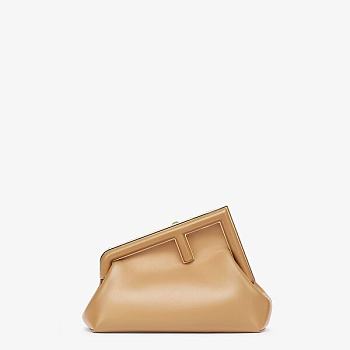 FENDI FIRST SMALL Beige Leather Bag 8BP129ABVE 26 × 18 × 9.5 cm 