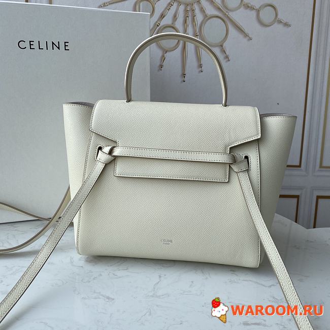 CELINE NANO BELT BAG IN GRAINED CALFSKIN White 189003 20 x 20 x 10 cm - 1