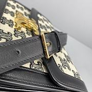 CELINE MEDIUM TRIOMPHE BAG IN TEXTILE WITH TRIOMPHE EMBROIDERY AND CALFSKIN Black 191242 22 x 16 x 7 cm - 3