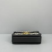 CELINE MEDIUM TRIOMPHE BAG IN TEXTILE WITH TRIOMPHE EMBROIDERY AND CALFSKIN Black 191242 22 x 16 x 7 cm - 2