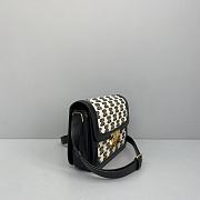 CELINE MEDIUM TRIOMPHE BAG IN TEXTILE WITH TRIOMPHE EMBROIDERY AND CALFSKIN Black 191242 22 x 16 x 7 cm - 4