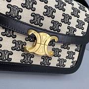 CELINE MEDIUM TRIOMPHE BAG IN TEXTILE WITH TRIOMPHE EMBROIDERY AND CALFSKIN Black 191242 22 x 16 x 7 cm - 5