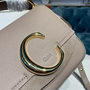 CHLOE MINI C BAG In Shiny & Suede Calfskin Motty Grey CHC19US193 16.5 x 5 x 14 cm  - 3