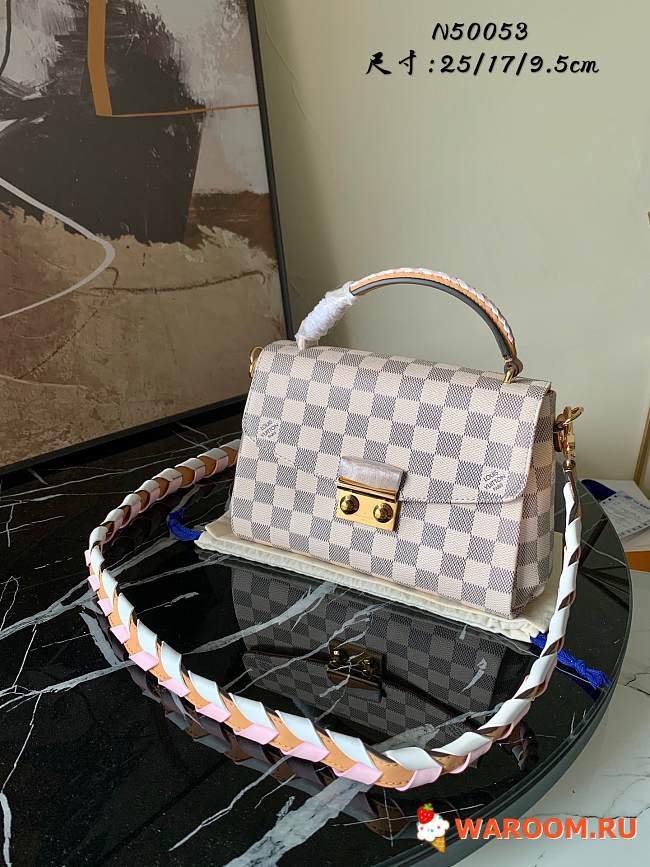 LOUIS VUITTON CROISETTE Damier Azur Canvas N50053 25 x 17 x 9.5 cm - 1
