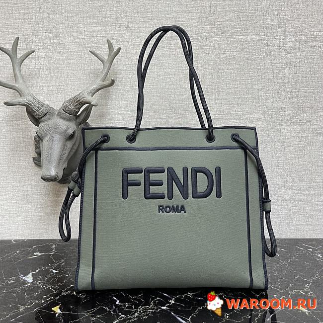 FENDI MEDIUM ROMA TOTE Bag Gray 8BH380AEI1  - 1