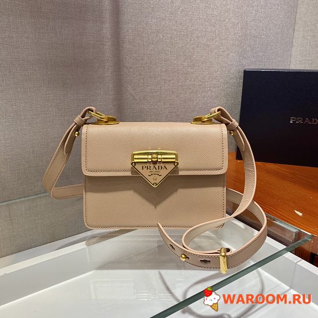 PRADA Saffiano Leather Symbole Bag Cameo Beige 1BD270 20 x 14 x 7 cm - 1