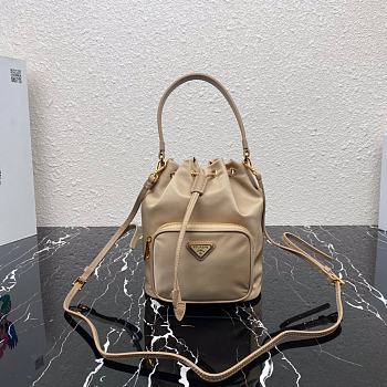 PRADA Duet Re-Nylon Shoulder Bag Desert Beige 1BH038 23 × 18 × 12 cm 