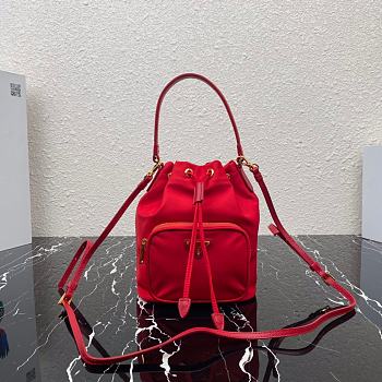 PRADA Duet Re-Nylon Shoulder Bag Red 1BH038 23 × 18 × 12 cm 