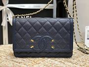 CHANEL CC Filigree WOC Grain Leather Navy A84451 19.5 × 3.5 × 12 cm - 2