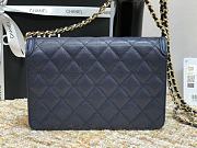 CHANEL CC Filigree WOC Grain Leather Navy A84451 19.5 × 3.5 × 12 cm - 3