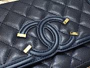 CHANEL CC Filigree WOC Grain Leather Navy A84451 19.5 × 3.5 × 12 cm - 6