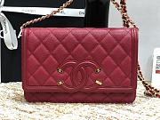 CHANEL CC Filigree WOC Grain Leather Burgundy A84451 19.5 × 3.5 × 12 cm - 3