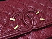 CHANEL CC Filigree WOC Grain Leather Burgundy A84451 19.5 × 3.5 × 12 cm - 2