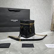 YSL 80'S VANITY BAG IN CARRÉ-QUILTED GRAIN DE POUDRE EMBOSSED LEATHER Black 649779 14.5 x 16.5 x 9 cm - 4