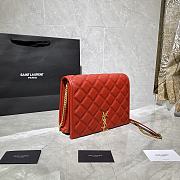 YSL BECKY MINI CHAIN BAG IN CARRÉ-QUILTED LAMBSKIN Rouge Eros 6507691 25 x 17 x 7 cm - 4