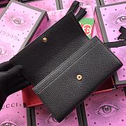 GUCCI GG Marmont Leather Continental Wallet Black 456116 19 × 10 × 2.5 cm - 5