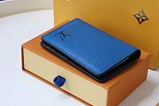 LOUIS VUITTON POCKET ORGANIZER Epi Leather Blue M80767 8 x 11 x 1 cm - 3