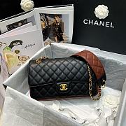 CHANEL SMALL STRAP INTO STRAP BAG Black And Burgundy AS2229 25 x 8 x 15 cm - 1