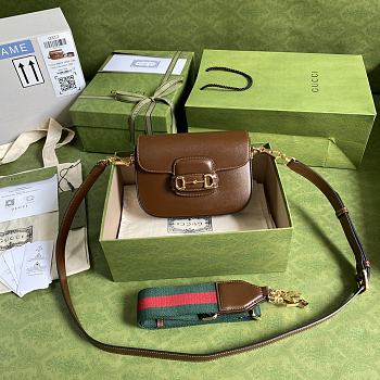 GUCCI MINI HORSEBIT 1955 Bag Leather Brown 658574 20.5 x 14 x 5 cm