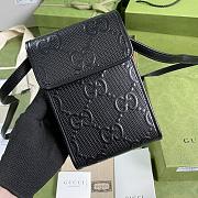 GUCCI MINI GG Embossed Bag Leather Back 625571 11.5 x 18 x 3.5 cm - 4
