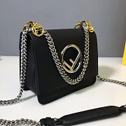 FENDI SMALL KAN I F Leather Black 8BT286 19 x 9 x 16 cm - 2