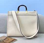 FENDI MEDIUM SUNSHINE Leather Shopper White 8BH386 36 x 13 x 32 cm - 5