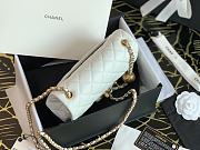 CHANEL CHARM STRAP Flap Bag Lambskin White AS1787 17 x 20 cm - 4