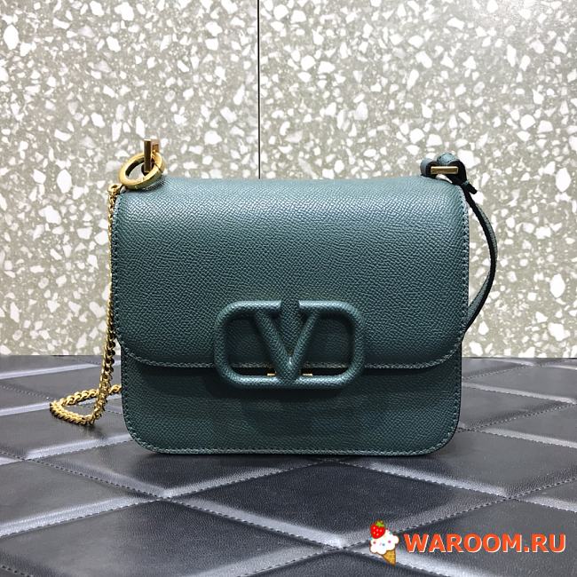 VALENTINO SMALL VSLING GRAINY CALFSKIN SHOULDER Bag Dark Green VW2B0F01 18 x 18 x 9 cm - 1