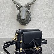 DIOR SADDLE DOUBLE POUCH Goatskin Black S5668CCEH 19 x 10.5 x 5 cm - 2