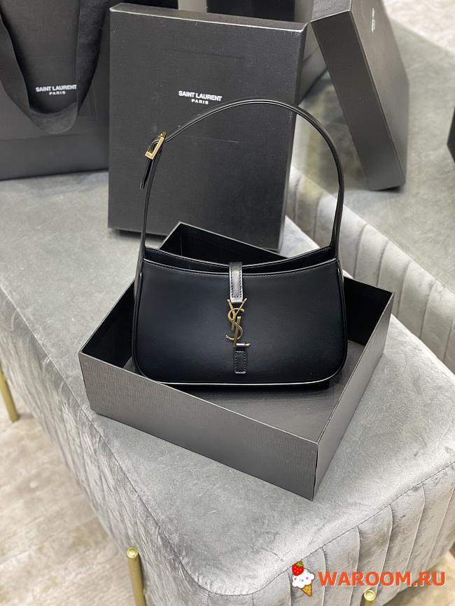 YSL LE 5 À 7 HOBO BAG IN SMOOTH LEATHER Black 6572282 25 x 14 x 6 cm - 1