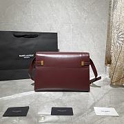 YSL MANHATTAN SHOULDER BAG IN BOX SAINT LAURENT LEATHER Burgundy 579271 29 x 20.5 x 7 cm - 4