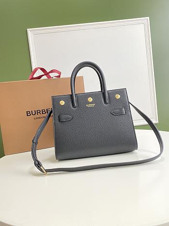 BURBERRY MINI Leather Two-handle Title Bag Black 80246921 26 x 13.5 x 20 cm