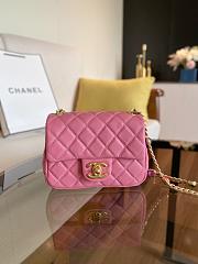 CHANEL MINI Square Resin Bag Stones Chain Lambskin Pink AS2379 13 x 17 x 7 cm  - 1