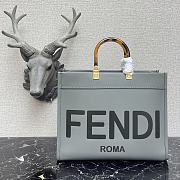 FENDI MEDIUM SUNSHINE Leather Shopper Grey 8BH386 36 x 17 x 31 cm - 1