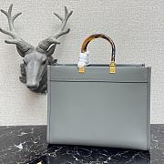 FENDI MEDIUM SUNSHINE Leather Shopper Grey 8BH386 36 x 17 x 31 cm - 4