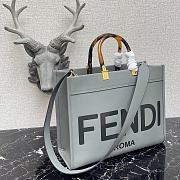 FENDI MEDIUM SUNSHINE Leather Shopper Grey 8BH386 36 x 17 x 31 cm - 3