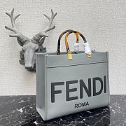 FENDI MEDIUM SUNSHINE Leather Shopper Grey 8BH386 36 x 17 x 31 cm - 2
