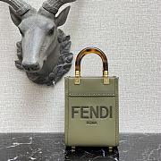 FENDI MINI SUNSHINE SHOPPER Leather Green 8BS051 13 x 18 x 6.5 cm - 1