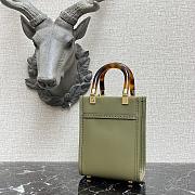FENDI MINI SUNSHINE SHOPPER Leather Green 8BS051 13 x 18 x 6.5 cm - 3