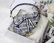 DIOR SADDLE BAG Blue Toile de Jouy Embroidery M0446 25.5 x 20 x 6.5 cm - 1
