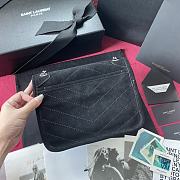 YSL BABY NIKI IN SUEDE AND SMOOTH LEATHER Black Metal 4988941 22 cm - 5