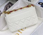 DIOR SMALL DIORAMOUR CARO BAG Cannage Calfskin with Heart Motif White M9241 20 x 12 x 7 cm - 4