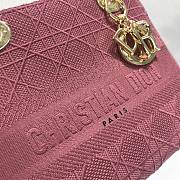 DIOR MEDIUM LADY D-LITE BAG Burgundy Cannage Embroidery M0565 24 x 20 x 11 cm - 6