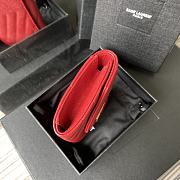 YSL SMALL MONOGRAM ENVELOPE WALLET IN GRAIN DE POUDRE EMBOSSED LEATHER Red 414404 13.5 x 9.5 x 3 cm - 6
