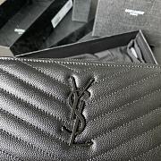 YSL MONOGRAM ZIP AROUND WALLET IN GRAIN DE POUDRE EMBOSSED LEATHER Black Metal 358094 19 x 9 cm - 2